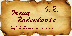 Irena Radenković vizit kartica
